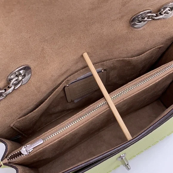 COACH NWT Lane Shoulder Bag With Whipstitch COLOR:
Silver/Pale Lime - Picture 15 of 16